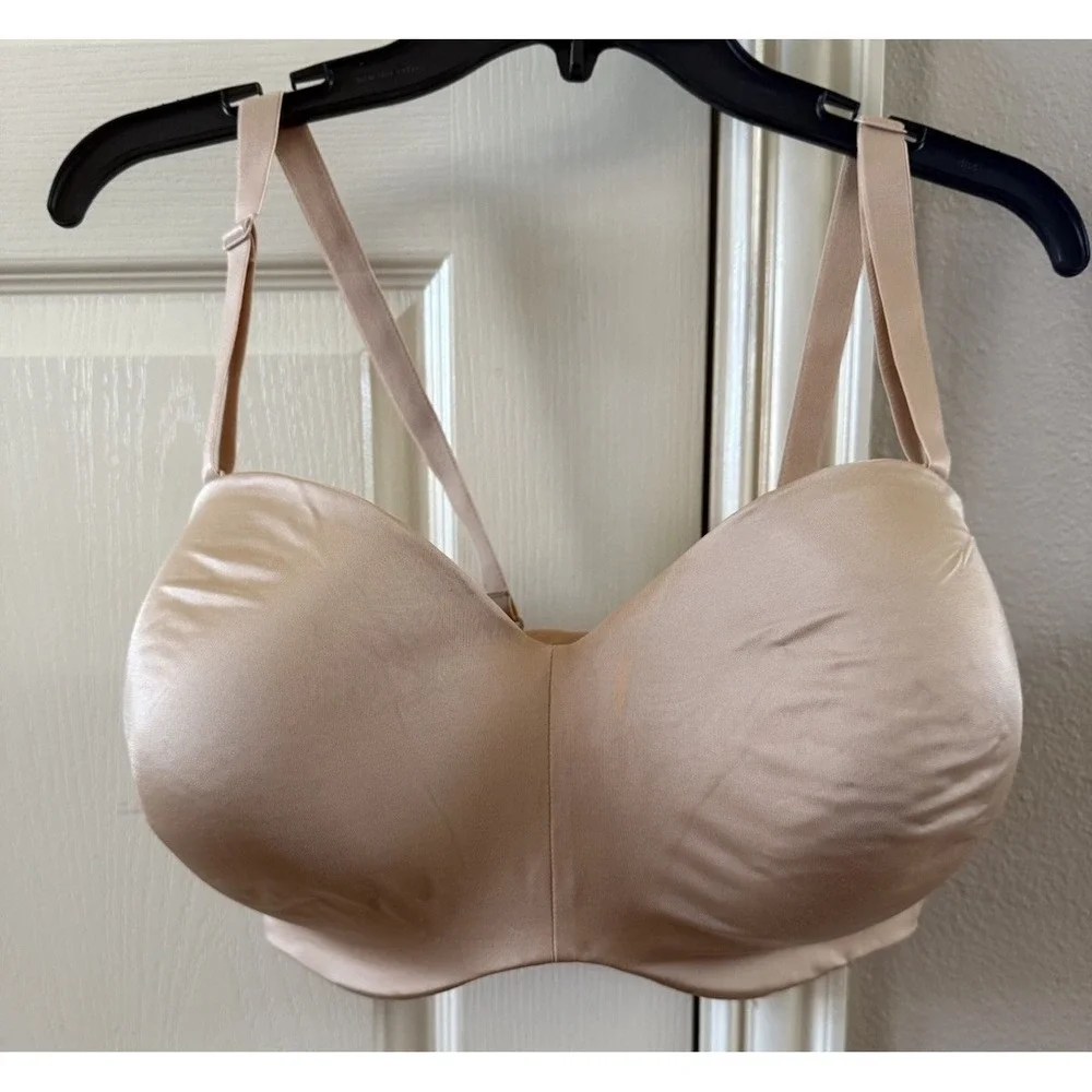 Curvy Couture Intimates Nude Strapless Convertible Bra Multiple‎ Ways 42DDD